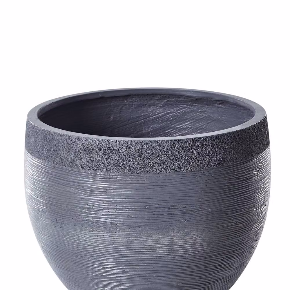 Wyld and Coco Grey Round Fibre Clay Planter, W: 50 cm, D: 50 cm, H: 39 cm – 4