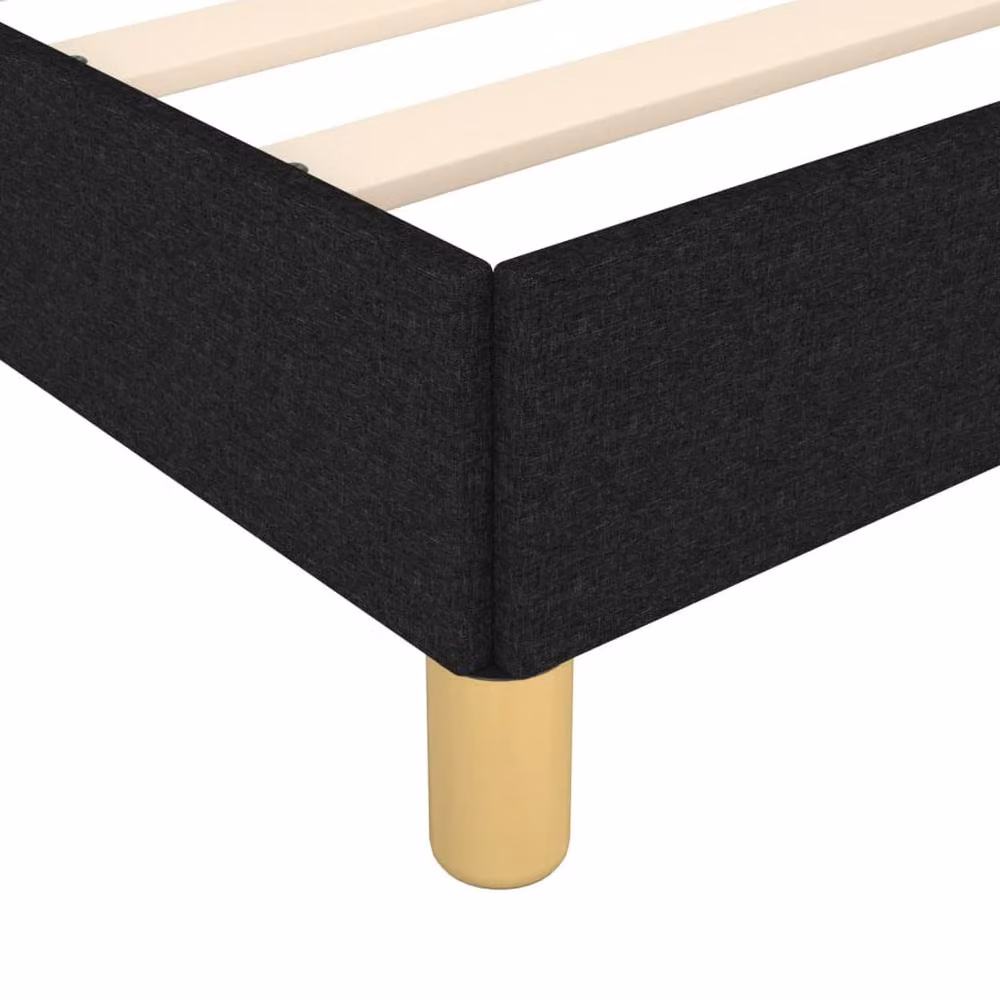 Berkfield Home Upholstered Single Bed Frame, Black, W: 90 cm, L: 190 cm – 4