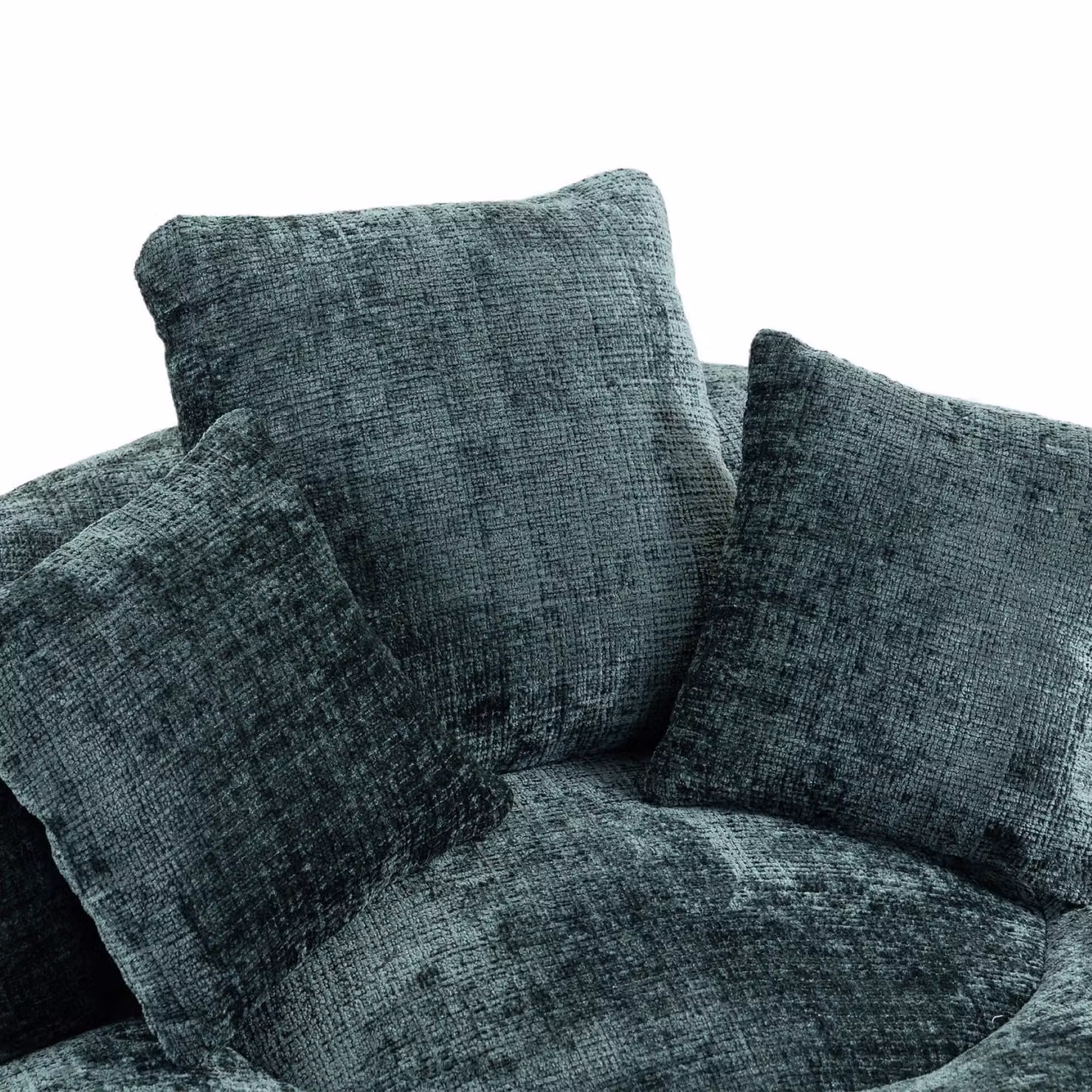Aosom UK Green Lazy Sofa Bean Bag Chair with 3 Pillows and Shredded Memory Foam Filling, W/D/H: 108 x 108 x 52 cm – 6