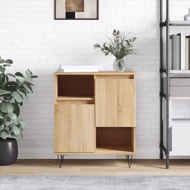 Berkfield Home Sonoma Oak Sideboard in Brown, W/D/H: 60 x 35 x 70 cm