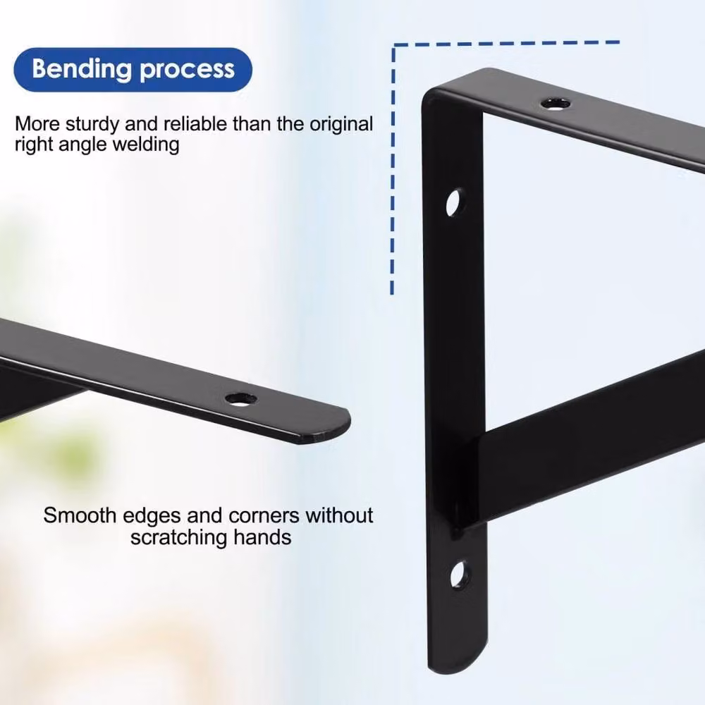 SPETLEK 10 Pack Heavy Duty Cast Iron L Shelf Brackets, Black, Wall Mounted, 20.32 x 20.32 cm – 5