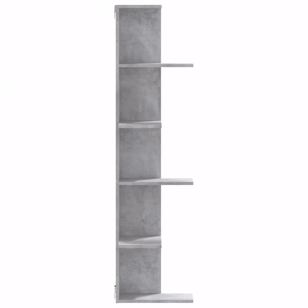 Berkfield Home Wall Mounted Corner Shelf in Concrete Grey, W/D/H: 36.5 x 36.5 x 140 cm – 2
