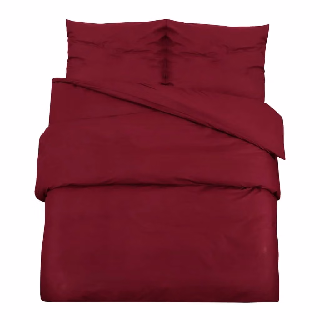 Berkfield Home Microfibre Duvet Cover and Pillowcase Set in Red Bordeaux, W: 140 cm, L: 200 cm – 2