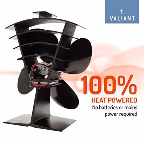 Valiant Premium IV 4-Blade Heat Powered Stove Fan for Log Burners, Black – 5