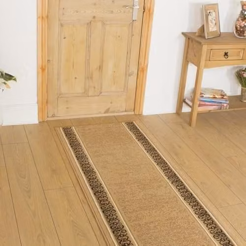 runrug Ethnic Tribal Hallway Runner Rug in Beige, W/D: 60 x 360 cm