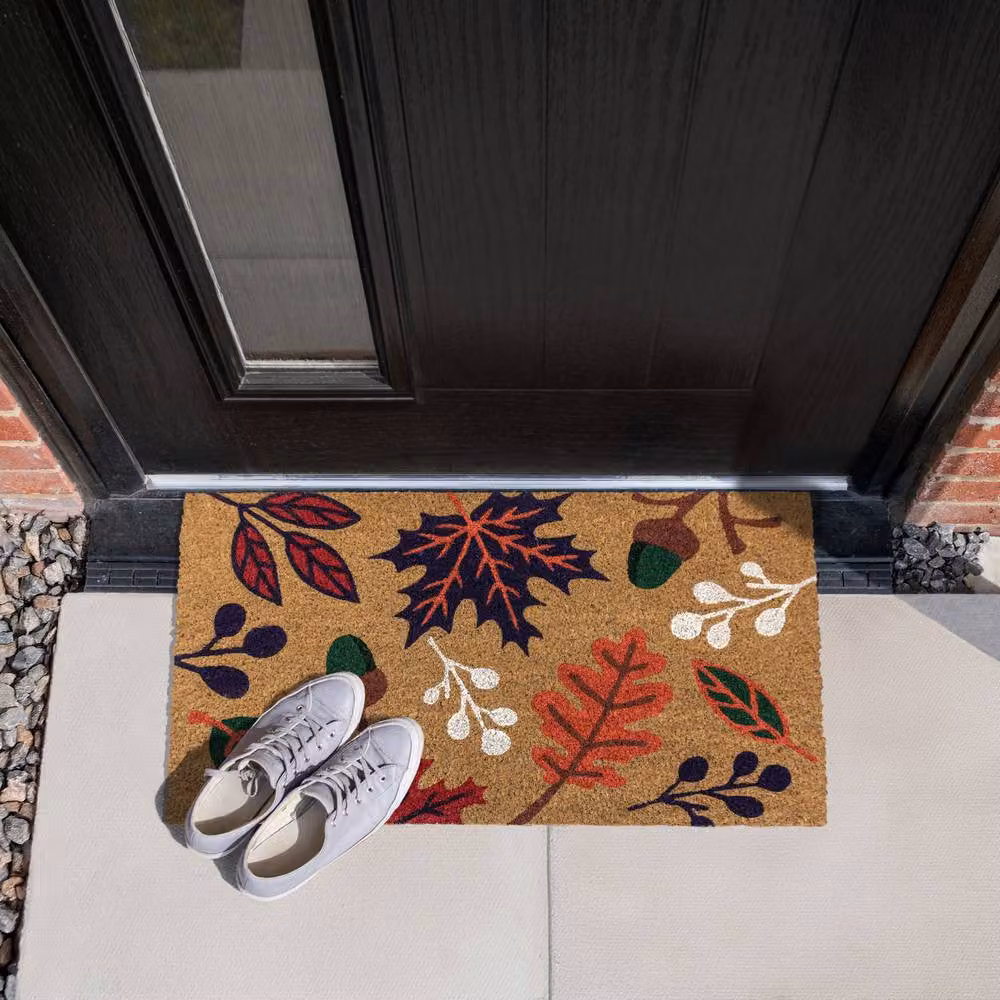 JVL Coir and PVC Backed Rectangular Doormat with Multicolour Nature Design, W: 45 cm, D: 75 cm – 6