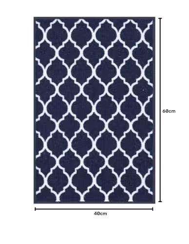 Desire Rugs Non-Slip Trellis Design Doormat, Blue, W: 60 cm, D: 40 cm – 5