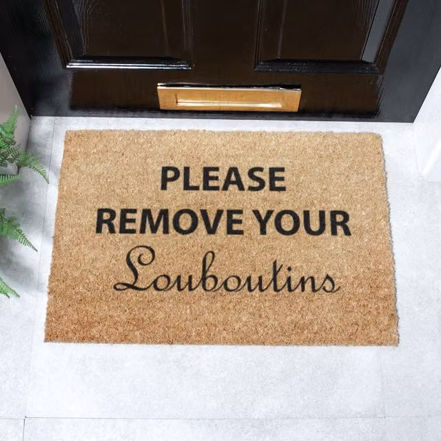 Artsy Mats Please Remove Your Louboutins Doormat in Black, W/D: 60 x 40 cm