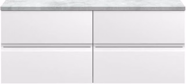 Balterley Mavesyn 4 Drawer Wall Hung Vanity Unit, Satin White, Width: 120 cm