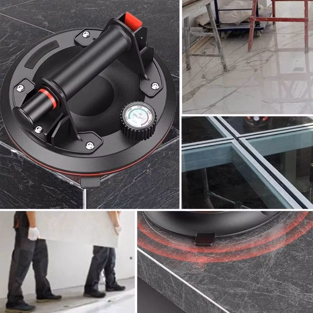 VOGREX Heavy Duty Vacuum Suction Cup Lifter for Granite, Glass and Tile, Black – 2