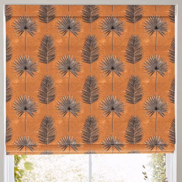 Terrys Blackout Floral Roman Blind in Orange