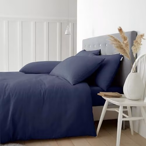 Catherine Lansfield Brushed Cotton Flannelette Duvet Cover and Pillowcase Set in Blue, W/D/H: 200 x 200 cm – 1