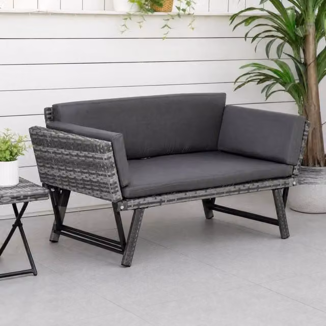 STILVORA 2 Seater Sofa with Adjustable Arms and Cushions in Grey