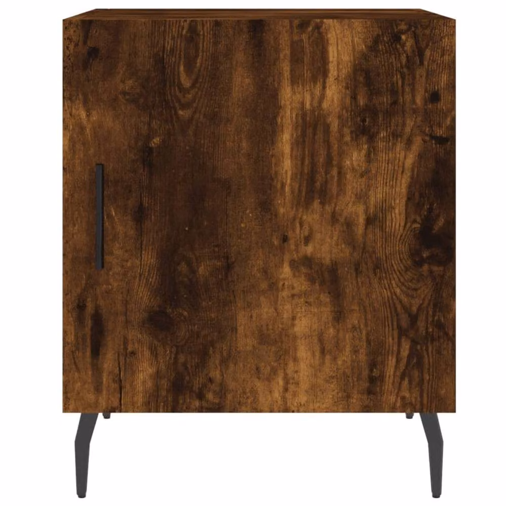 Berkfield Home Set of 2 Smoked Oak Bedside Cabinets in Brown, W/D/H: 40 x 40 x 50 cm – 5