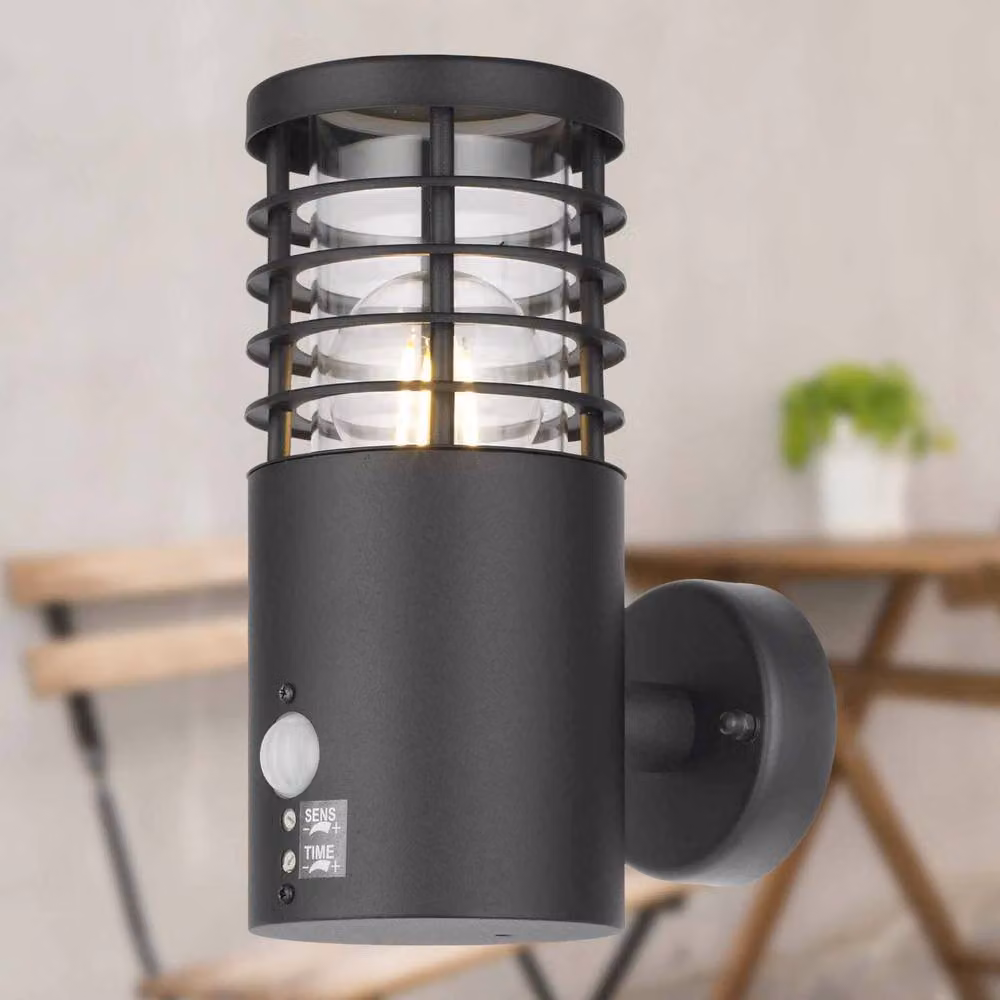 First Choice Lighting Bloom Black IP44 Outdoor Motion Sensor LED Wall Lamp – 4