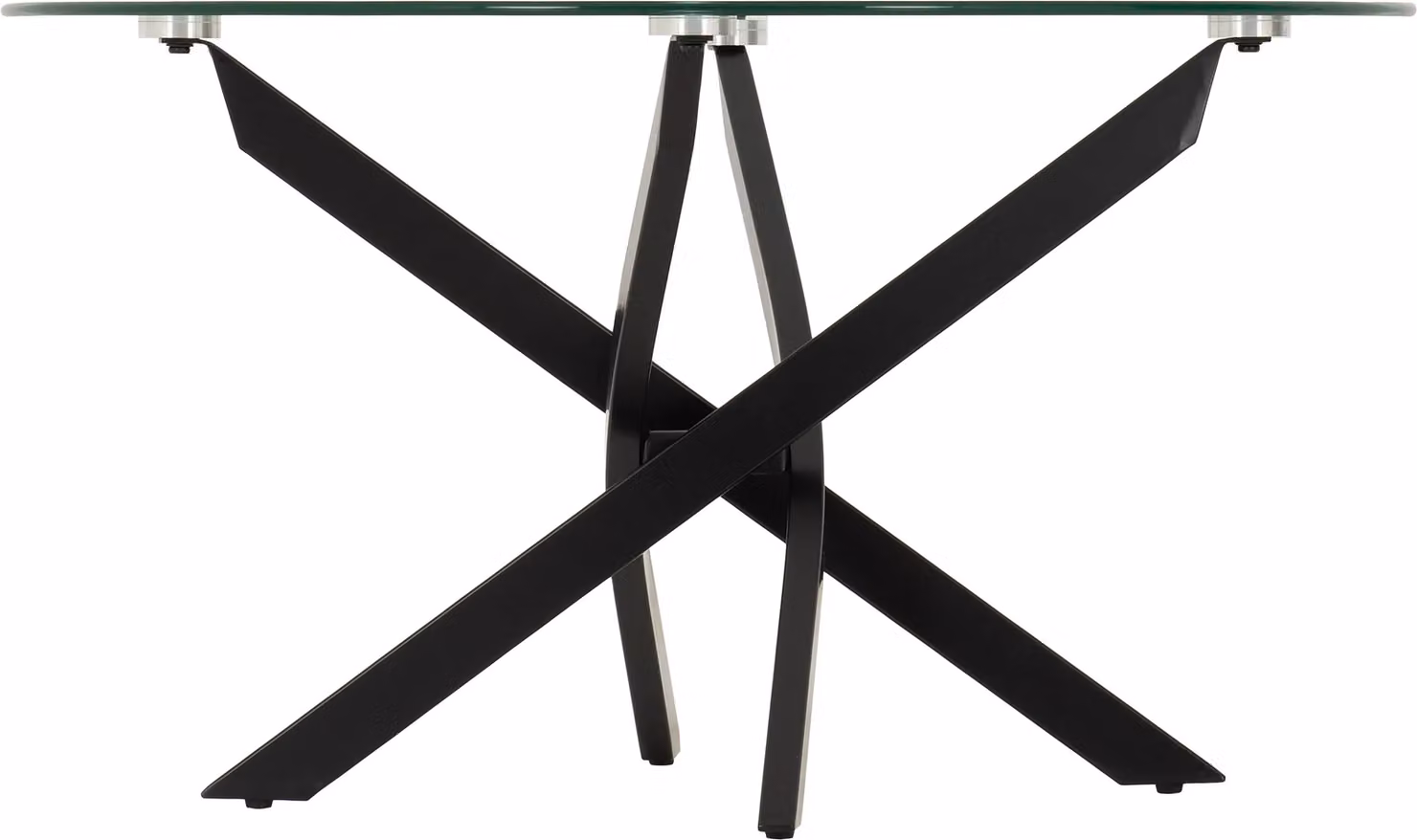 Seconique Sheldon Round Coffee Table with Black Metal Frame and Transparent Glass Top – 2