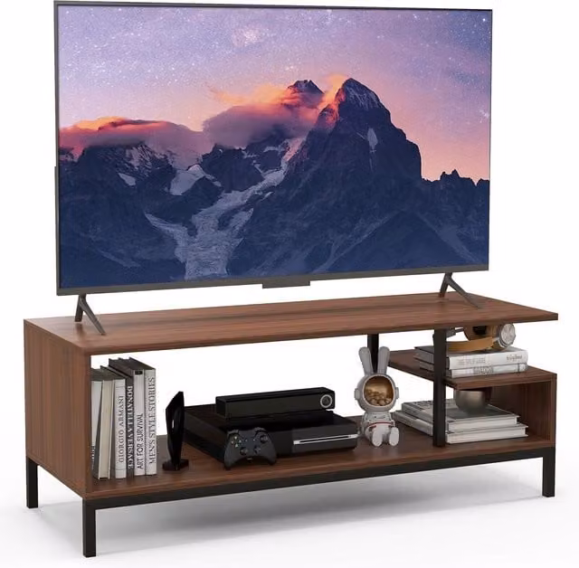 Costway Industrial TV Unit Console Table and Media Entertainment Centre in Brown