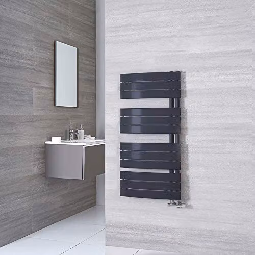 Hudson Reed HLA36 Elgin Modern Vertical Wall Hung Heated Towel Rail, Anthracite, H: 108 cm, W: 55 cm – 2