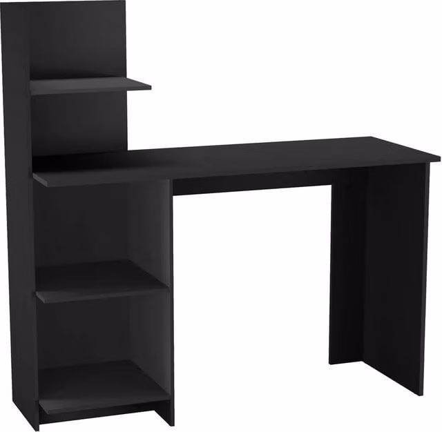 Nordara Black-Franco Modern 4-Tier Computer Desk in Black – 1