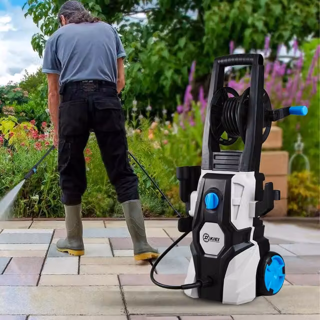Livingandhome Portable Pressure Washer with Foam Nozzle Gun in White and Transparent