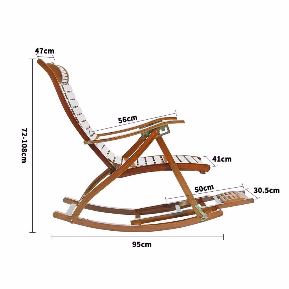 EONLION Brown Foldable Garden Sun Lounger with Adjustable Headrest and Armrests – 2