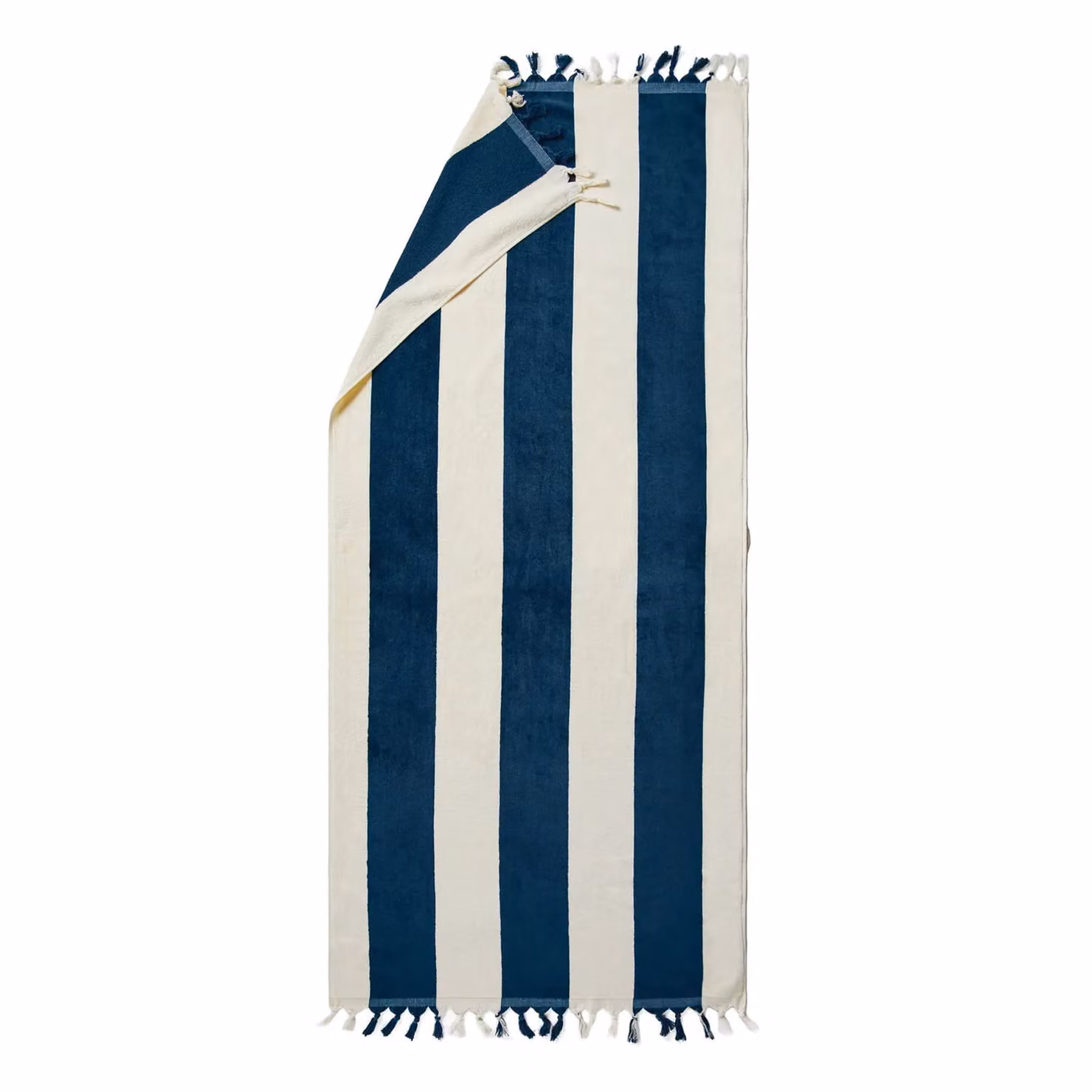 Vinga Valmer Striped Beach Towel in Blue Cotton Terry Velour – 2