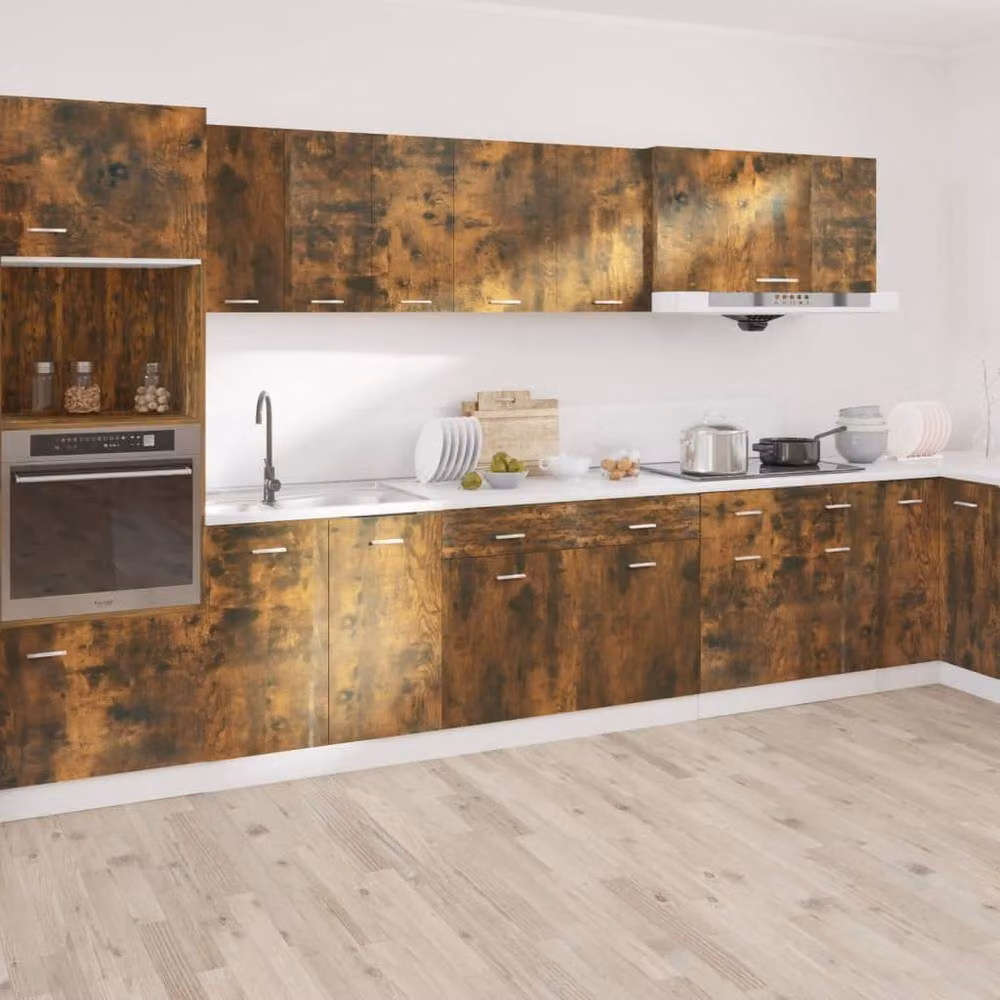 Berkfield Home Smoked Oak Drawer Bottom Cabinet in Brown, W/D/H: 50 x 46 x 81.5 cm – 3