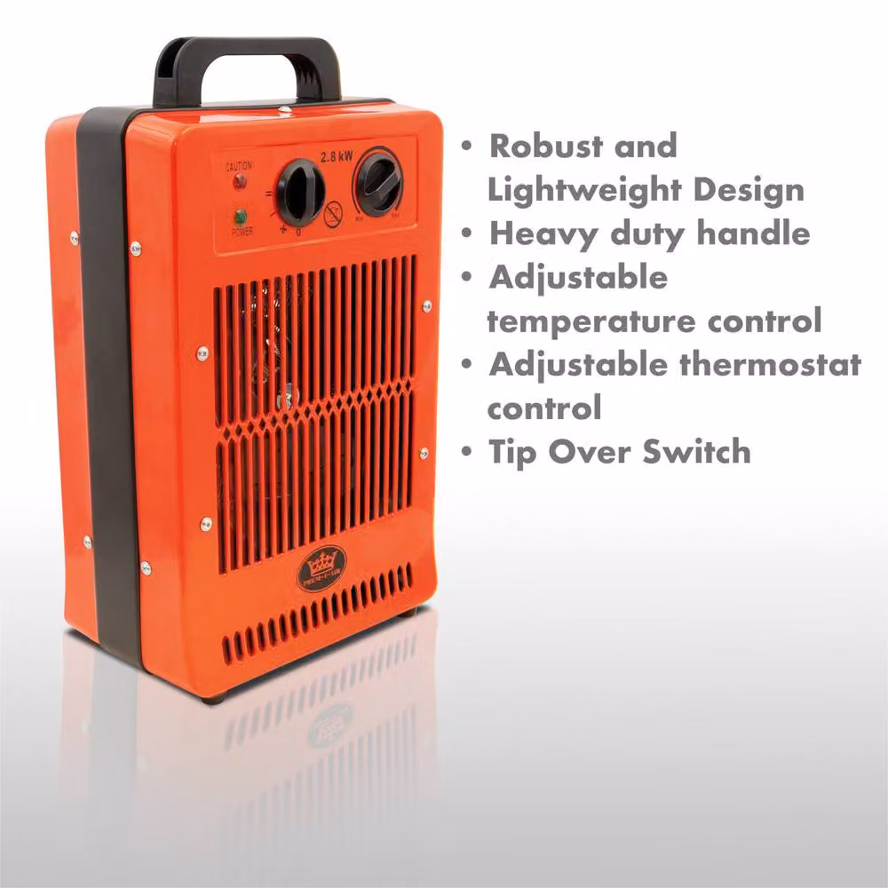 Prem-I-Air 2.8kW Industrial Fan Heater in Red – 2