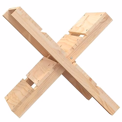vidaXL Freestanding Log Holder in Natural Brown Solid Pine Wood, W/D/H: 47 x 39.5 x 48 cm – 1