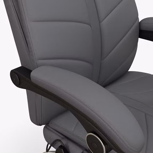 Vinsetto Grey Synthetic Leather Executive Massage Office Chair with Heating and 4-Point Vibration – 8