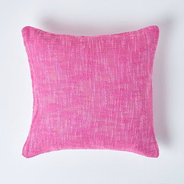 Homescapes Nirvana Cotton Cushion Cover, Pink, W/D/H: 60 x 60 x 60 cm
