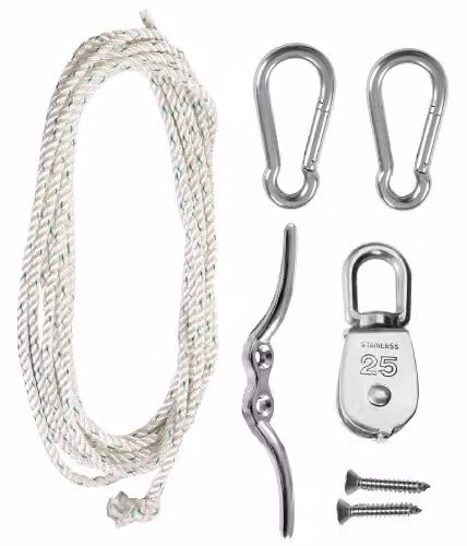 Primrose Stainless Steel Easy Hoist Shade Sail Fixing Kit in Silver