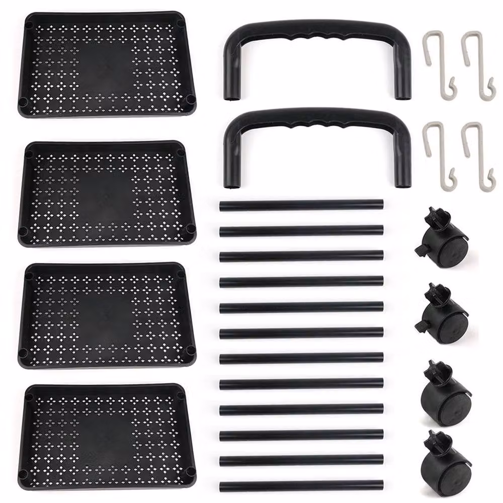 SPETLEK 4 Tier Fruit Trolley Basket Rack Kitchen Storage in Black – 3