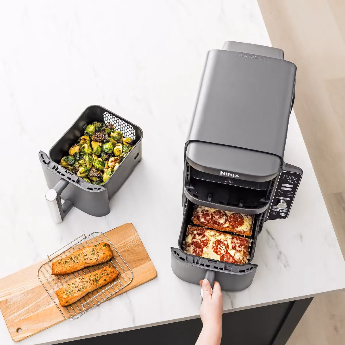 Ninja Double Stack XL 2-Drawer Dual Zone Air Fryer, 9.5L, Grey (SL400UK) – 4