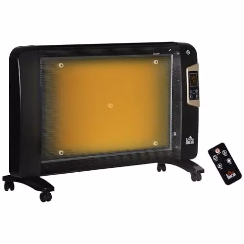 HOMCOM Mica Infrared Electric Space Heater with Remote Control and Thermostat, Black – 1