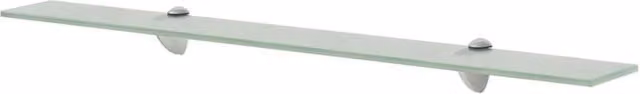 Berkfield Home Set of 2 Clear Glass Floating Shelves, W: 80 cm, D: 20 cm