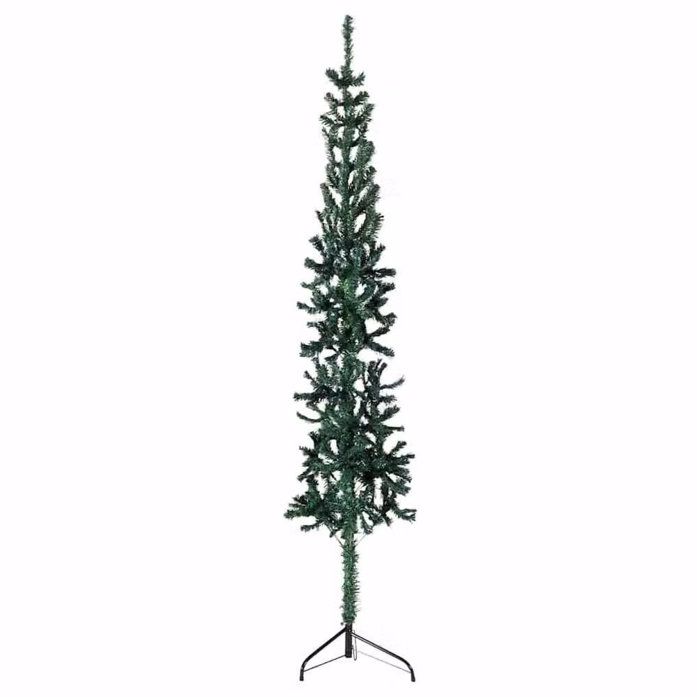 Berkfield Home Slim Artificial Half Christmas Tree with Stand, Green, Height: 180 cm – 2