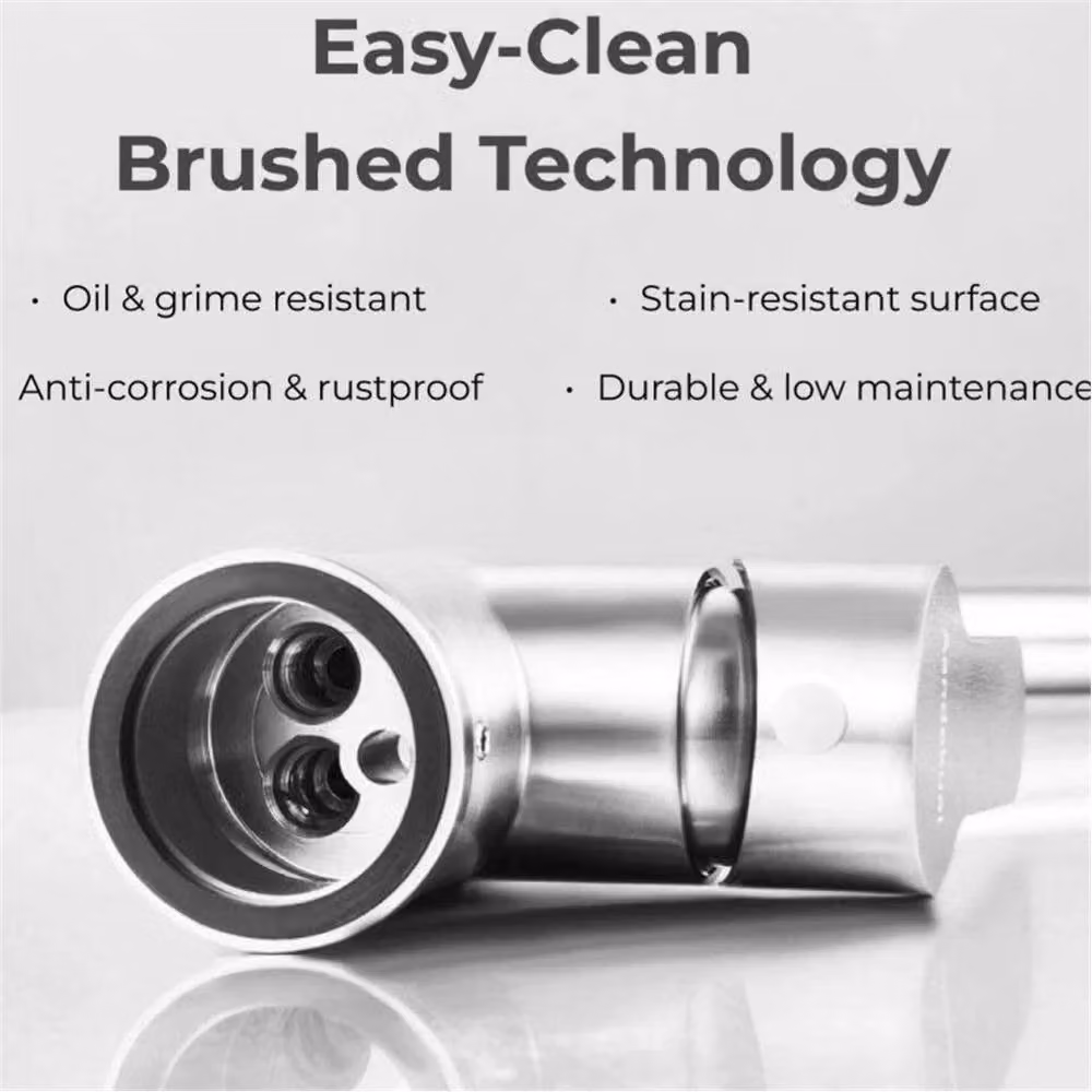 VeeBath Chrome Stainless Steel Kitchen Sink Mixer Tap with Single Lever and Swivel Spout in Silver – 3