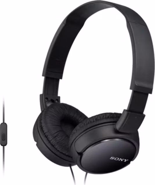 Sony MDR-ZX110AP Wired On-Ear Headphones, Black