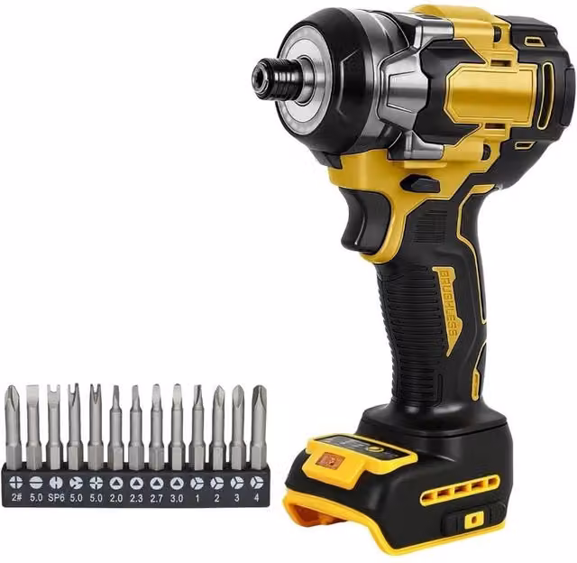 SPETLEK 1/4 Inch Cordless Brushless Impact Driver, 2500rpm, Yellow – 1