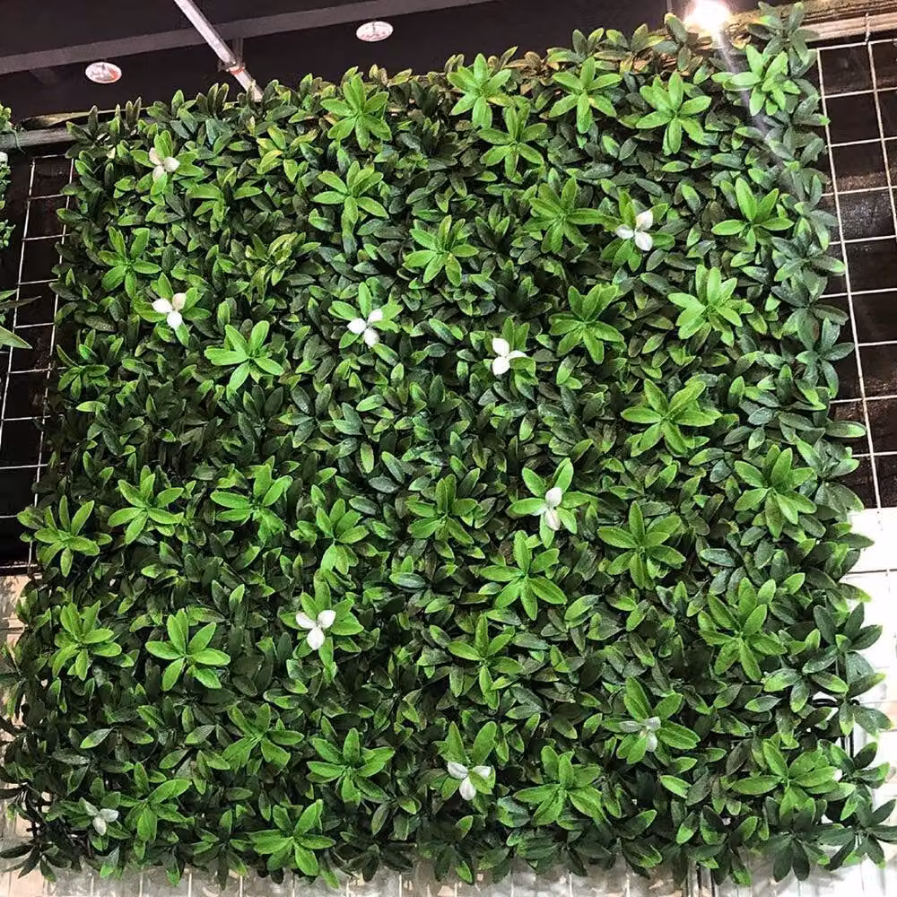 KORVIXA Artificial Plant Wall Mat Greenery Hedge Grass Fence, Green, W/D/H: 100 x 100 x 1 cm – 4