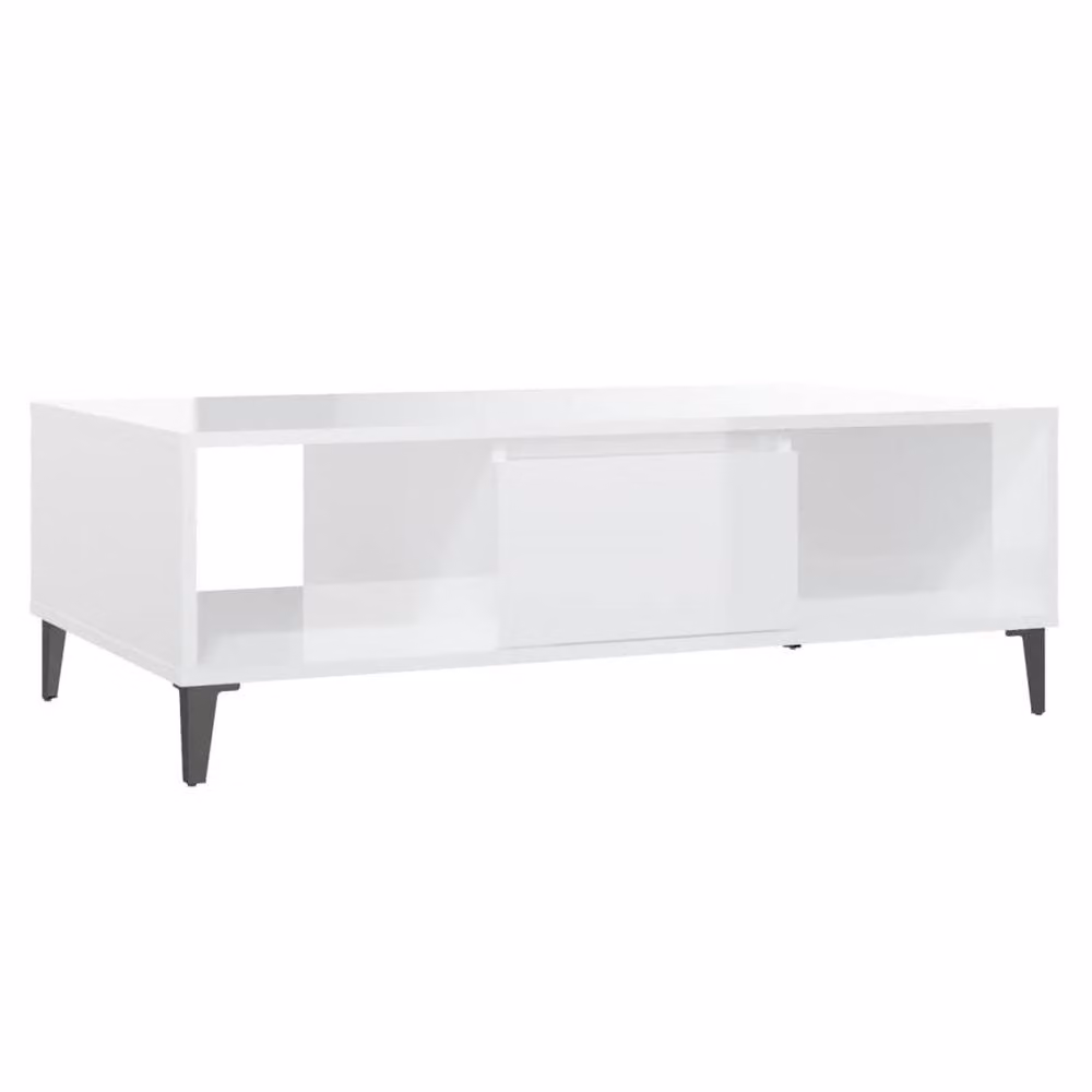 Berkfield Home Decorative High Gloss White Coffee Table W/D/H: 103.5 x 60 x 35 cm – 2
