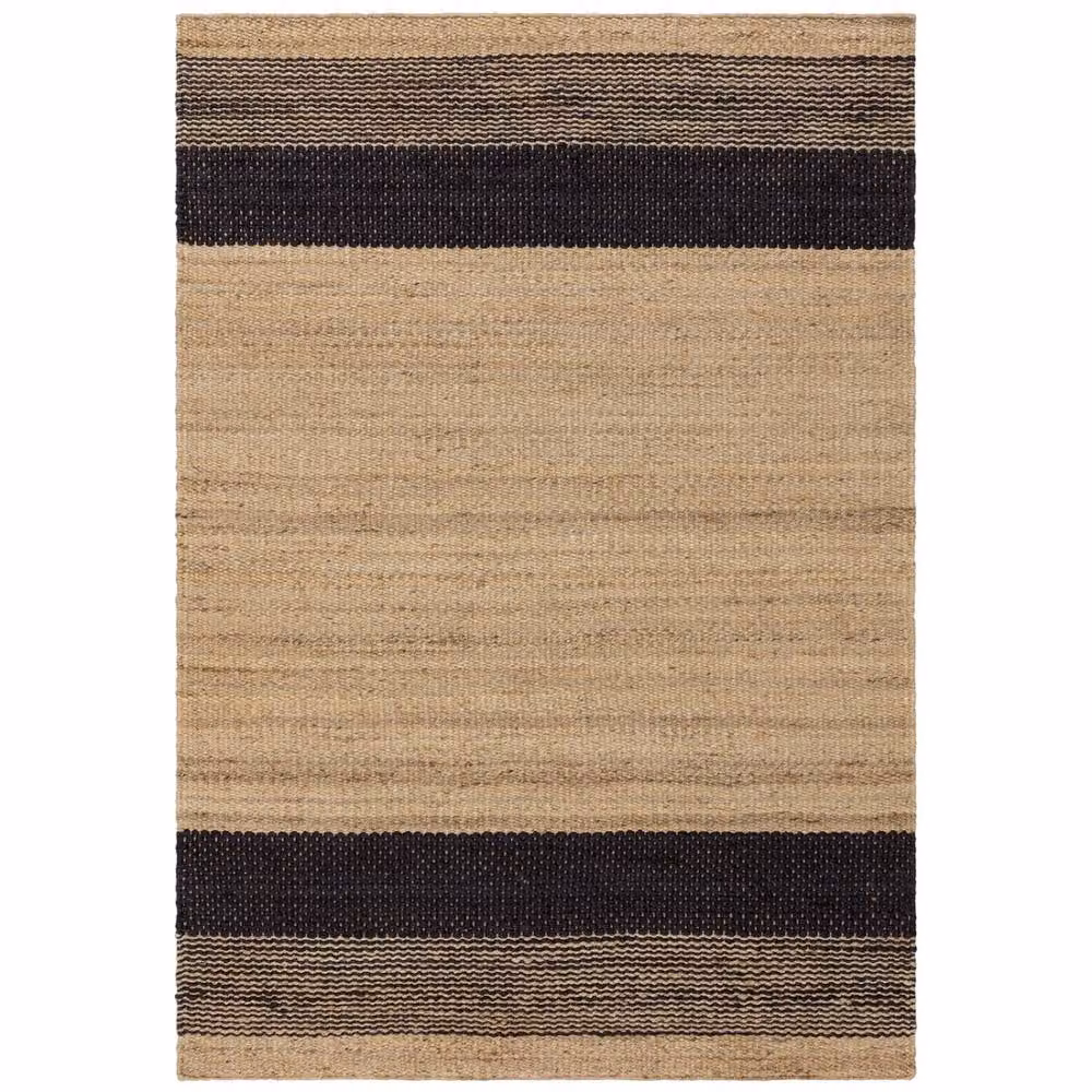 The Rug Shop UK Handmade Modern Plain Jute Striped Easy To Clean Area Rug in Charcoal, W/D: 200 x 300 cm – 2