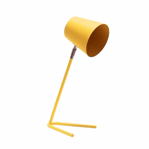 ValueLights Mustard Metal Table Lamp with Tapered Dome Shade and LED Bulb Included – 1
