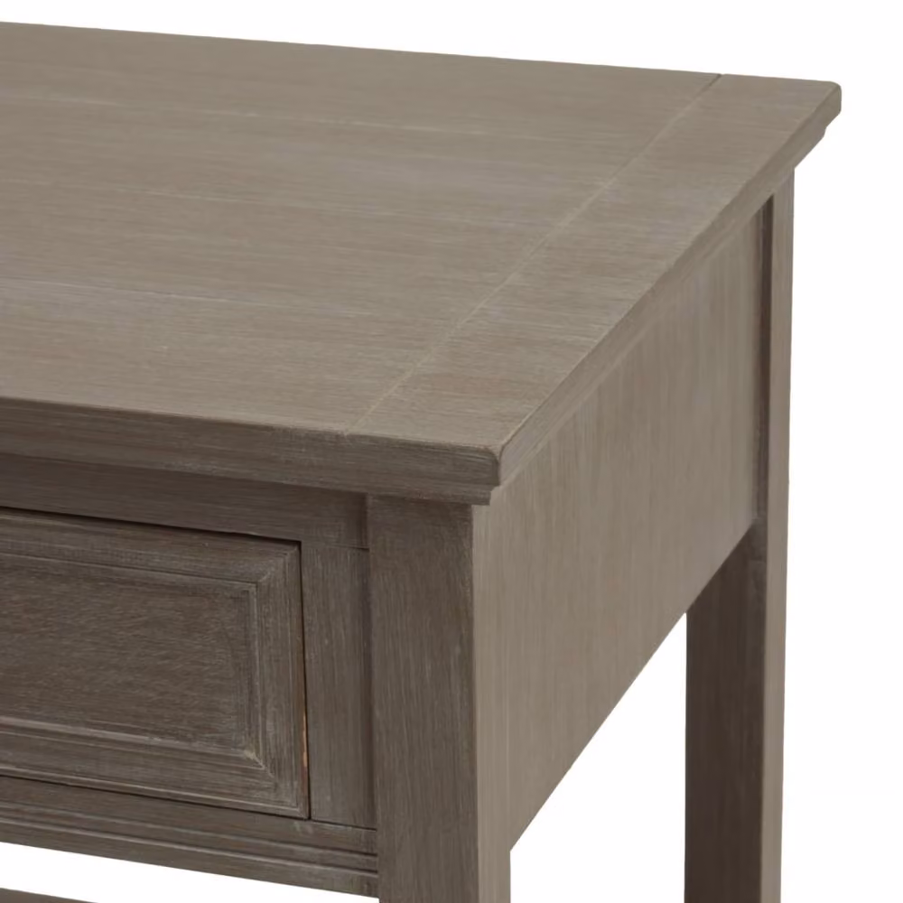 Wyld Haus Laurelbrook Grey Wood Side Table with 1 Drawer and Bottom Shelf, W/D/H: 43.0 x 43.0 x 59.0 cm – 4