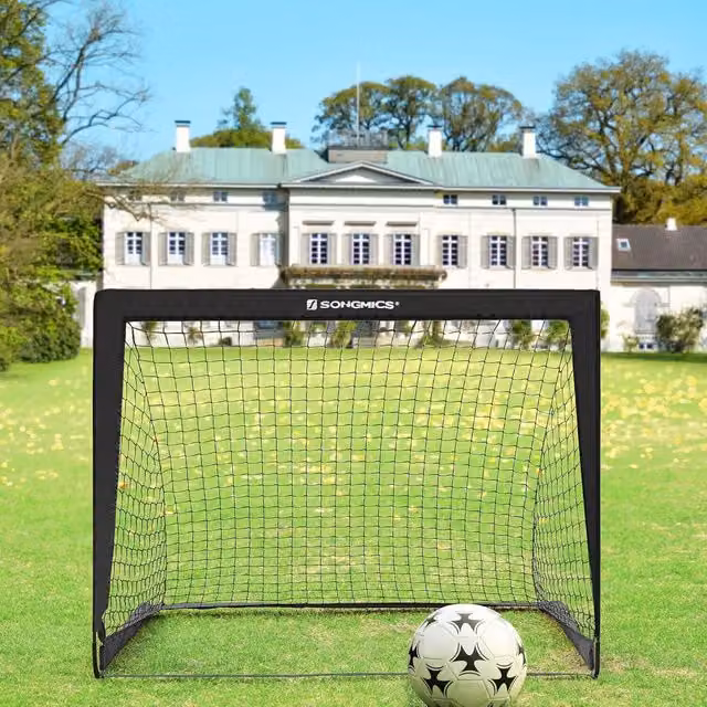 The Bazaarist Set of 2 Foldable Kids Football Goals in Black, W/D/H: 120 x 80 x 80 cm