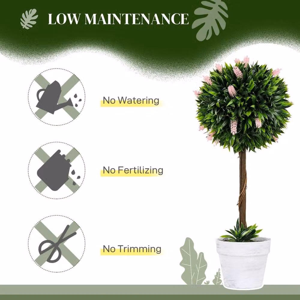 EONLION Set of 2 Green Artificial Lavender Potted Plants, Height: 100 cm – 2