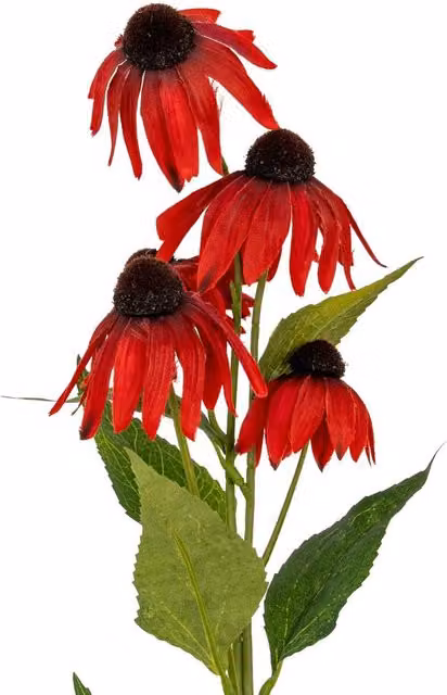 Hill Interiors Red Echinacea Artificial Flower Spray – 1