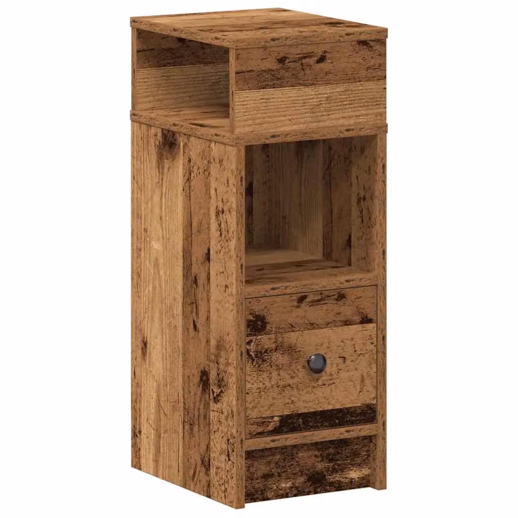 Berkfield Home Bedside Cabinet with Drawer in Old Wood Brown, W/D/H: 25 x 31 x 66 cm – 2