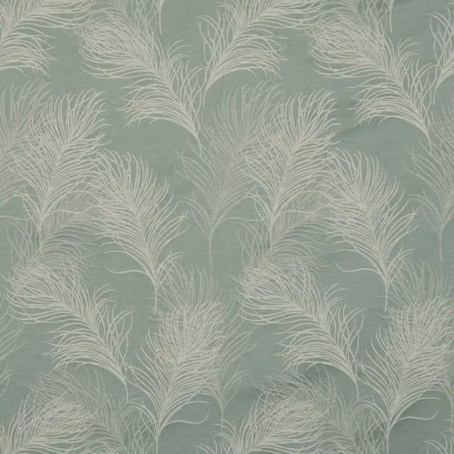 Terrys Feather Fabric in Duck Egg Blue and Green